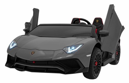 Auto Lamborghini Aventador SV na akumulator dla 2 dzieci Szary + Pilot 2,4 GHz + Pianka EVA + Audio LED