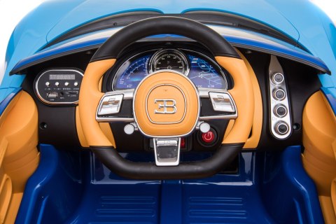 Bugatti Chiron na akumulator dla dzieci Niebieski + Pilot + Bagażnik + EVA + Amortyzatory + Audio LED