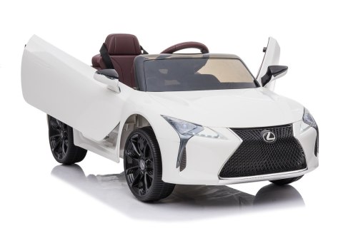 Lexus LC500 na akumulator dla dzieci Biały + Pilot + Wolny Start + EVA + Audio LED