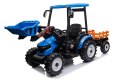 MEGA Traktor na akumulator dla dzieci Z Przyczepą D68 Niebieski 24V PA.JS3158B