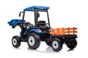 MEGA Traktor na akumulator dla dzieci Z Przyczepą D68 Niebieski 24V PA.JS3158B