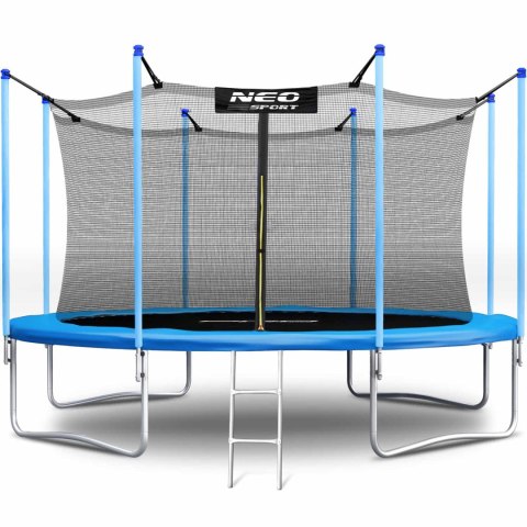 Trampolina ogrodowa 13ft/404cm z siatką wewnętrzną i drabinką Neo-Sport + maszyna do baniek GRATIS