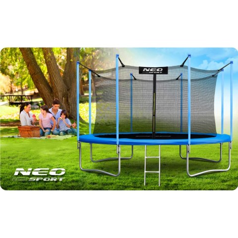 Trampolina ogrodowa 13ft/404cm z siatką wewnętrzną i drabinką Neo-Sport + maszyna do baniek GRATIS