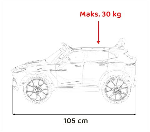 Aston Martin DBX na akumulator dla dzieci Czarny + Pilot + EVA + Pasy + Wolny Start + Audio LED