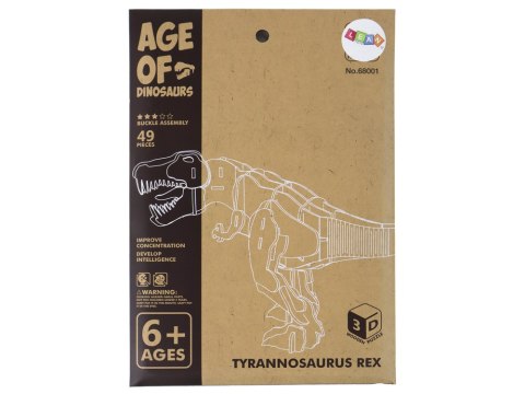 Drewniane Puzzle Przestrzenne 3D T-Rex Składanka Edukacyjna 22 Elementy