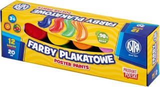 Farby plakatowe ASTRA 12 kolorów 20ml