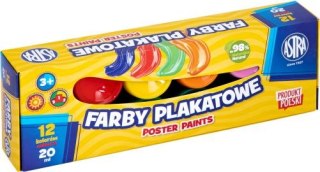 Farby plakatowe ASTRA 12 kolorów 20ml