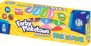 Farby plakatowe ASTRA pastelowe 12 kol x 20ml STANDARD BOX