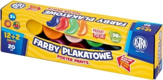 Farby plakatowe Astra 14 kol x 20 ml 12+2 STANDARD BOX