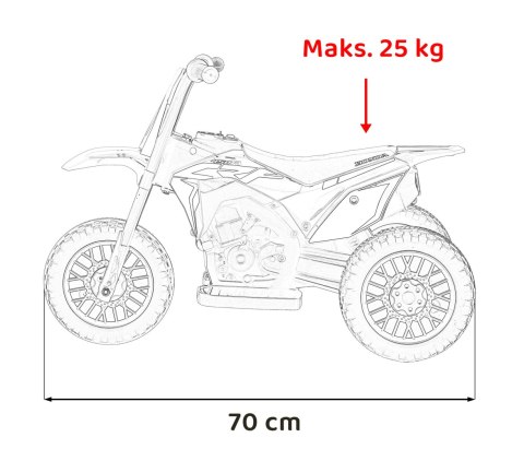 Motorek Cross Honda CRF 450R na akumulator dla dzieci Czerwony + 3 Koła + Gumowy Bieżnik + Klakson