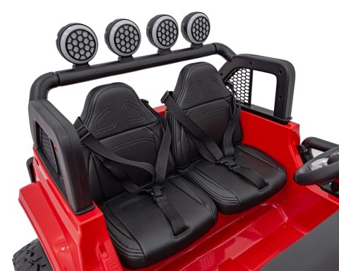 Auto terenowe OFF-ROAD 3.0 dla dzieci Czerwony + Pilot + Wolny Start + Pasy + Audio LED