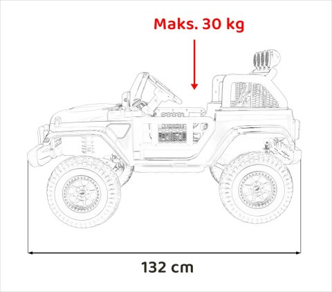 Auto terenowe OFF-ROAD 3.0 dla dzieci Czerwony + Pilot + Wolny Start + Pasy + Audio LED