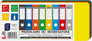 Przekładki do segregatora INTERDRUK 240x105 50 mix kolorów