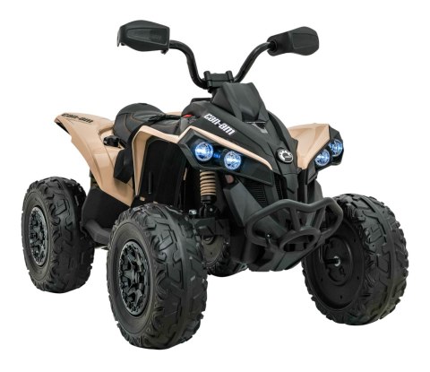 Duży Mocny QUAD Dla dzieci CAN-AM Maverick 24 Volt 2x200 Watt Tablice Khaki