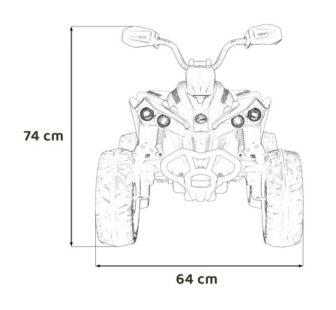 Duży Mocny QUAD Dla dzieci CAN-AM Maverick 24 Volt 2x200 Watt Tablice Khaki