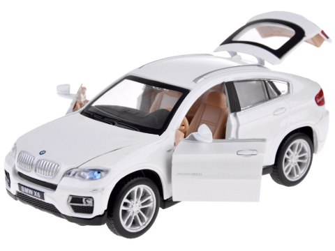 Auto metalowe BMW X6 model skala 1:32 biały SUV światło dźwięk ZA4606