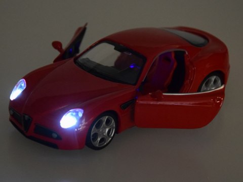 Auto metalowe model Alfa Romeo 8C Competizione skala 1:32 światła ZA4607