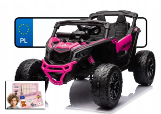 MOCNY BUGGY Can-am NA AKUMULATOR DLA DZIECI 4x200W 24V 5Ah 4x4 różowy