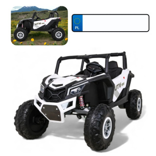 Buggy UTV-MX na akumulator dla dzieci Biały + Napęd 4x4 + Pilot + Audio LED + Schowek + EVA + Wolny Start