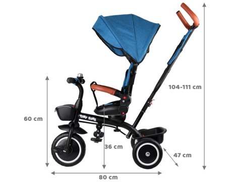 Rowerek dziecięcy trójkołowy Tiny Bike 3w1 z daszkiem OBRACANY SP0650