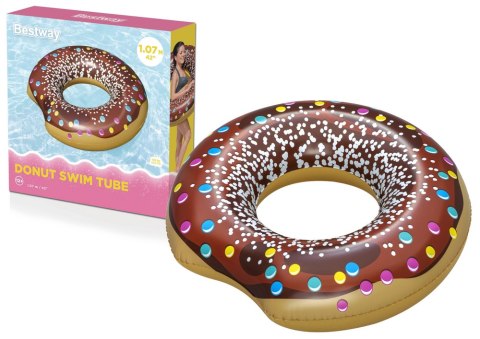 Koło Do Pływania Donut Pączek Brązowy 107 cm Bestway 36118