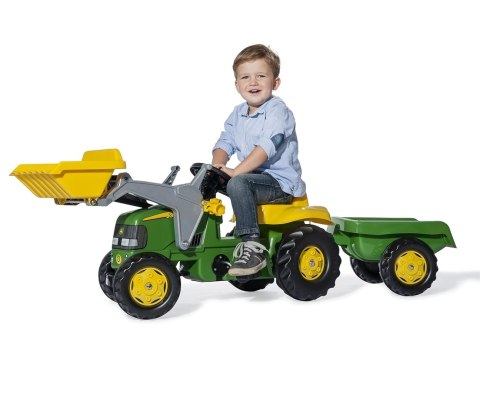 Rolly Toys 811496 Traktor Rolly Junior John Deere z łyżką i przyczepą