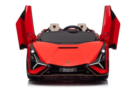 Samochód elektryczny dla dzieci lamborghini sian 4x100w 24v biały, dwuosobowy