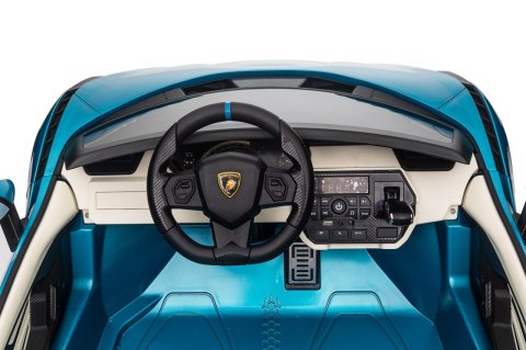 Elektryczny pojazd dziecięcy Lamborghini Sian, biały, dwumiejscowy, z silnikami 4x100W i 24V