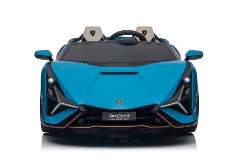 Elektryczny pojazd dziecięcy Lamborghini Sian, biały, dwumiejscowy, z silnikami 4x100W i 24V