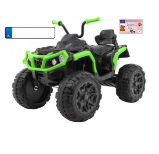 Quad ATV na akumulator dla dzieci Czarno-zielony + Koła EVA + Radio MP3 + LED + Wolny Start