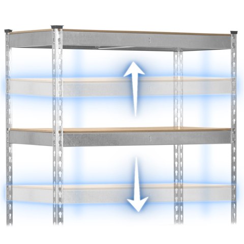 Regał metalowy magazynowy 183 x 90 x 45 cm Humberg HR-700 srebrny