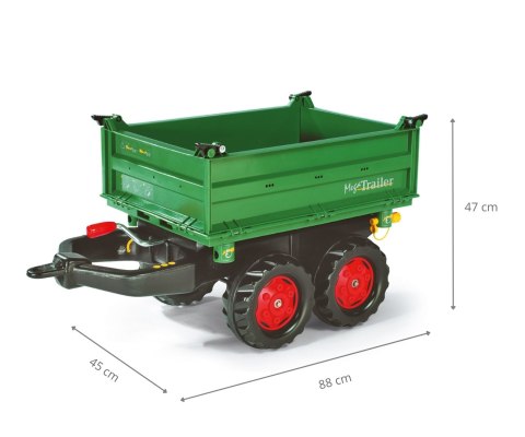 Rolly Toys 122202 Przyczepa Rolly - Mega Trailer Ciemno Zielona Koła 2-osie