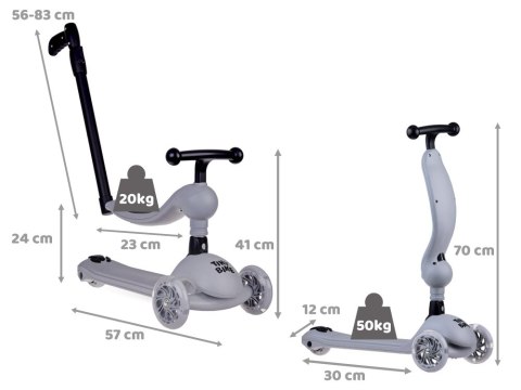 Tiny Bike 2w1Jeździk Hulajnoga 3 kołowa balansowa świecące koła SP0783