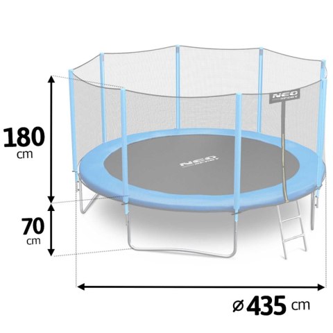 Trampolina ogrodowa 14ft/435cm z siatką zewnętrzną i drabinką