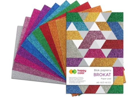 Blok BROKAT, A5, 10 ark, 150g, 10 kolorów, Happy Color