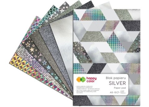 Blok SILVER, A5, 150-230g, 10 ark, Happy Color