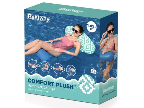 Bestway Fotel do pływania leżak hamak wodny Comfort Plush 145x87 cm 43555