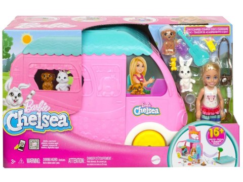 Barbie kamper Chelsea mini lalka + zwierzątka akcesoria HNH90 ZA5091