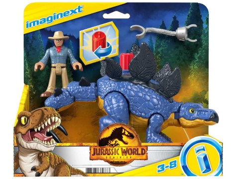 Jurassic World zestaw Imaginext figurki Stegosaurus + Dr. Grant ZA5097