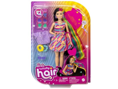 Lalka Barbie Totally Hair Kolorowe włosy akcesoria serduszka HCM90 ZA5085