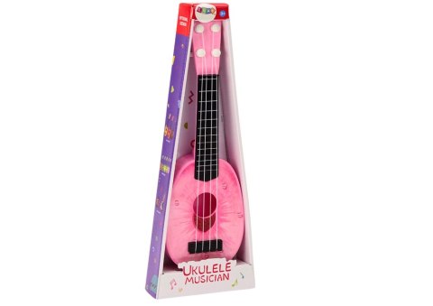 Ukulele Dla Dzieci Mini Gitara 4 Struny Motyw Brzoskwini Gitarka Różowa