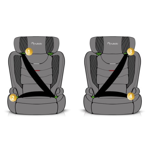 Fotelik samochodowy Nukido Louis czarno-granatowy 15-36 kg ISOFIX