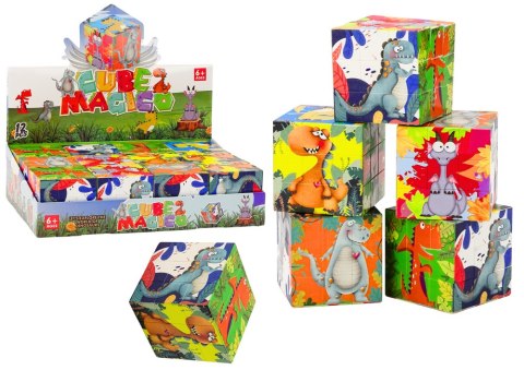 Magiczna Kostka Układanka Edukacyjna Dinozaury Puzzle Gra Logiczna