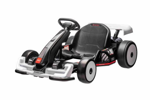 Pojazd Gokart Audi z Funkcją Driftu Biały do 50 kg 2x150W