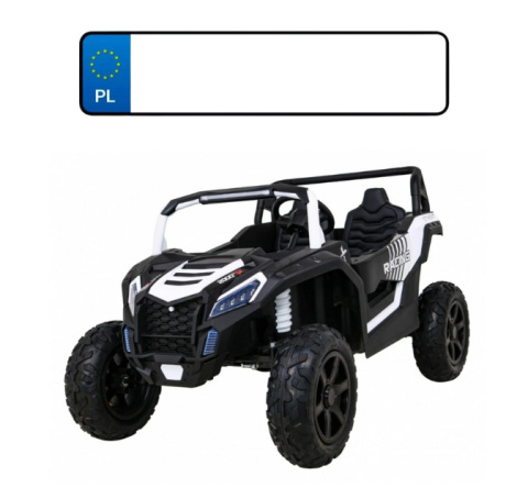 Buggy ATV Strong Racing dla 2 dzieci Biały + Silnik bezszczotkowy + Pompowane koła + Audio LED