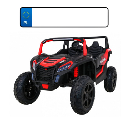 Buggy ATV Strong Racing dla 2 dzieci Czerwony + Silnik bezszczotkowy + Pompowane koła + Audio LED