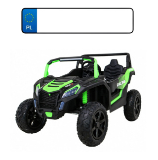 Buggy ATV Strong Racing dla 2 dzieci Zielony + Silnik bezszczotkowy + Pompowane koła + Audio LED