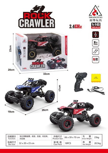 Crawler MONSTER ROCK R/C 1:16 Czerwony