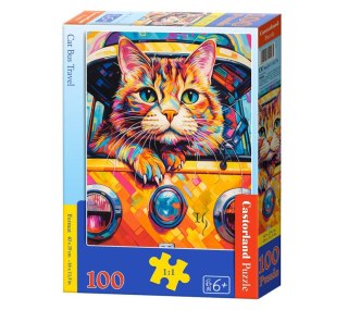 Puzzle 100 B-111275 Cat Bus Travel