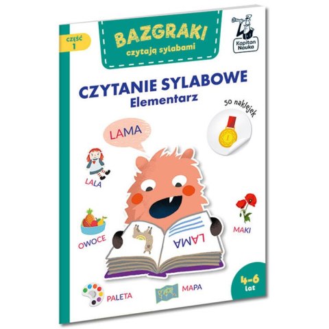 Bazgraki czytają sylabami. Elementarz 4-6lat cz1 czytanie sylabowe KS0877